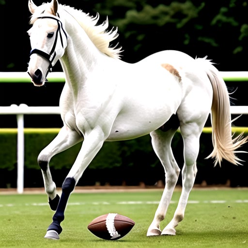 White horse and football, artwork accompanying Business Bowl IV
