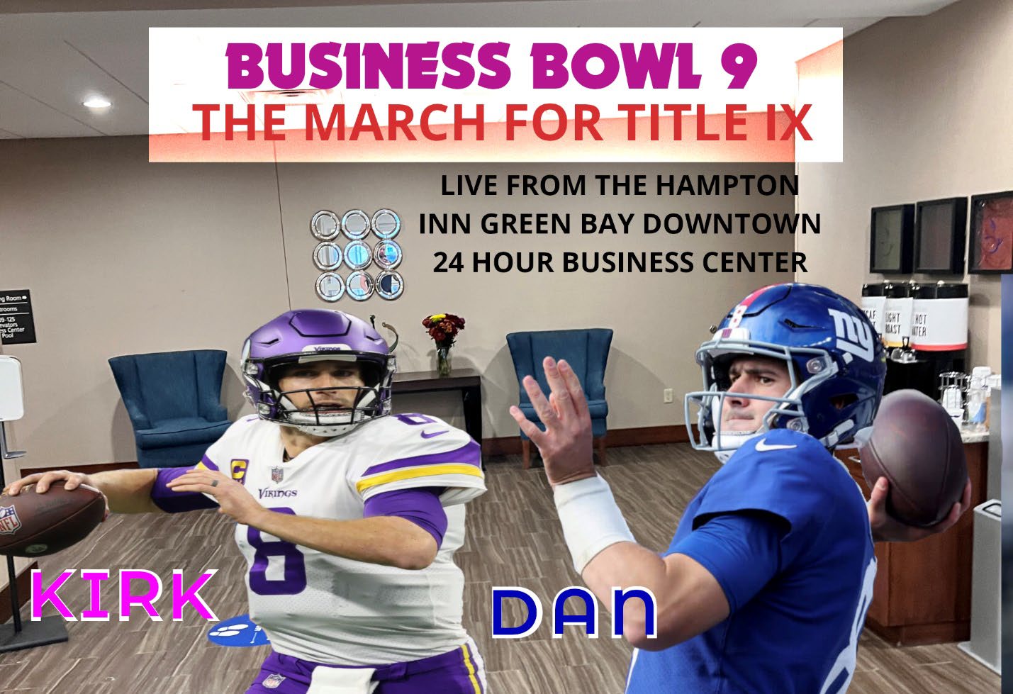 Business Bowl IX championship poster featuring the Green Bay business center