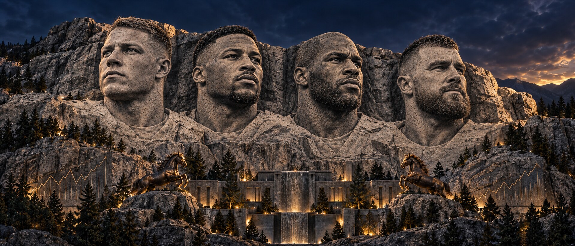 Christian McCaffrey, Saquon Barkley, DeMarco Murray, Travis Kelce carved into the Business Horse Franchise Mount Rushmore